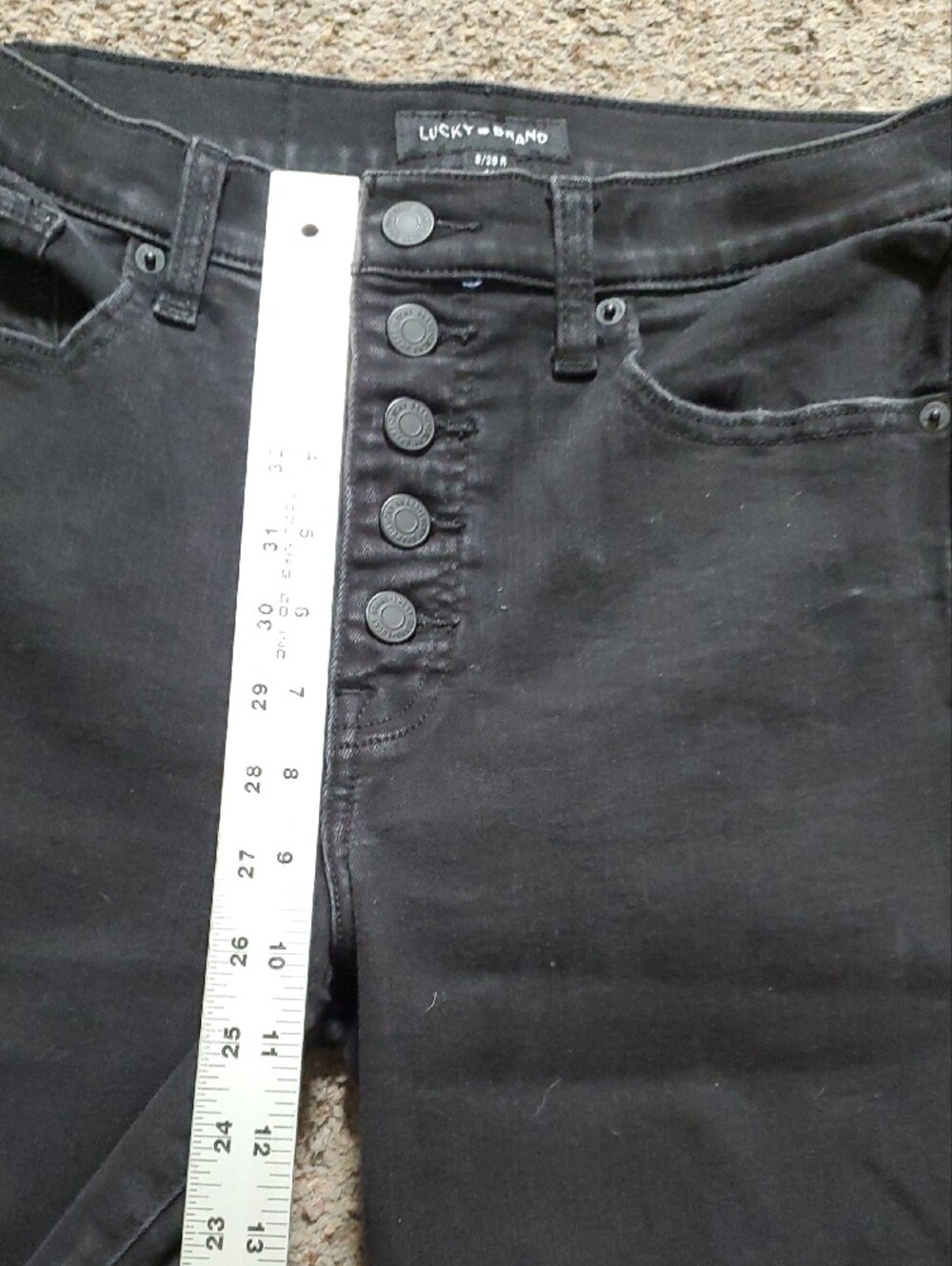 Lucky Brand Women's Black Button-Fly Stevie High Rise Flare Jeans Size 8 - Picture 5 of 13